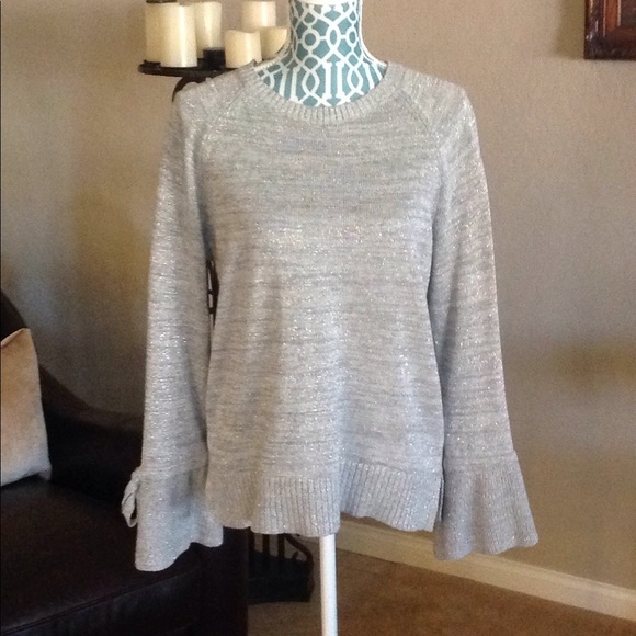 LOFT Grey sparkly sweater size L - Picture 2 of 8